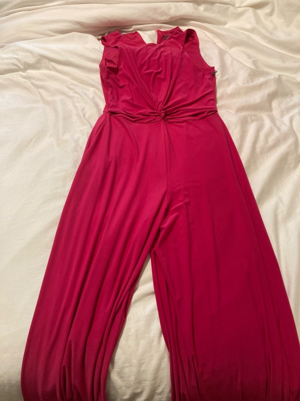 Vince Camuto Sleeveless Knot-Front Jumpsuit in Fuchsia Pink NWOT